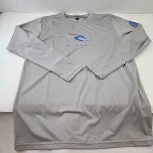 Ripcurl Mens Rash Sun Guard Shirt Long Sleeve Size Small UPF 50+ Grey